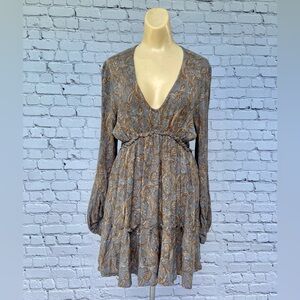 Emory Park Boho Long Sleeve Printed Mini Dress